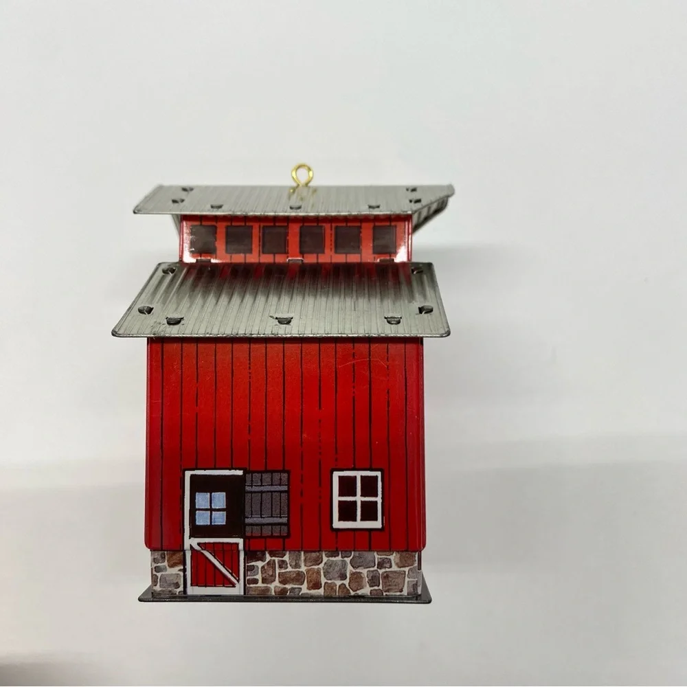 Hallmark Keepsake Ornaments Town & Country Series Farm House & Red Barn Set of 2